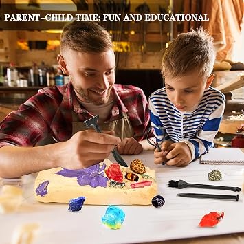 My First Mega Gemstone Dig Kit for Kids | Excavate 15 Real Gems and Crystals, Stem Educational Geology Fun Projects for Boys Girls