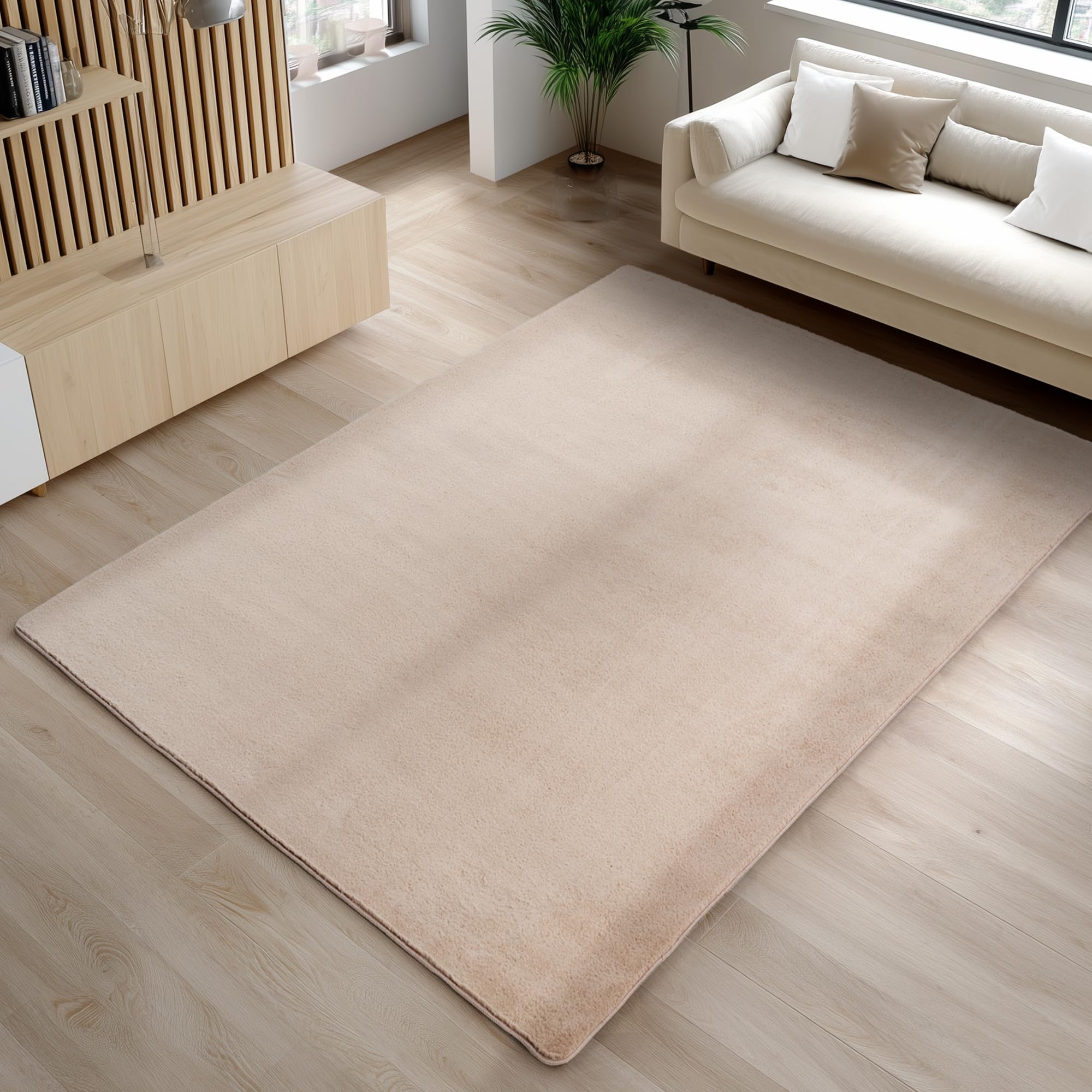 Carpetsale24 Teppich Kurzflor - Rechteckig, Rund & Läufer, waschbarer Rutschfester Teppich, weich, modernes einfarbiges Design für Wohnzimmer, Schlafzimmer, Küche & Kinderzimmer.