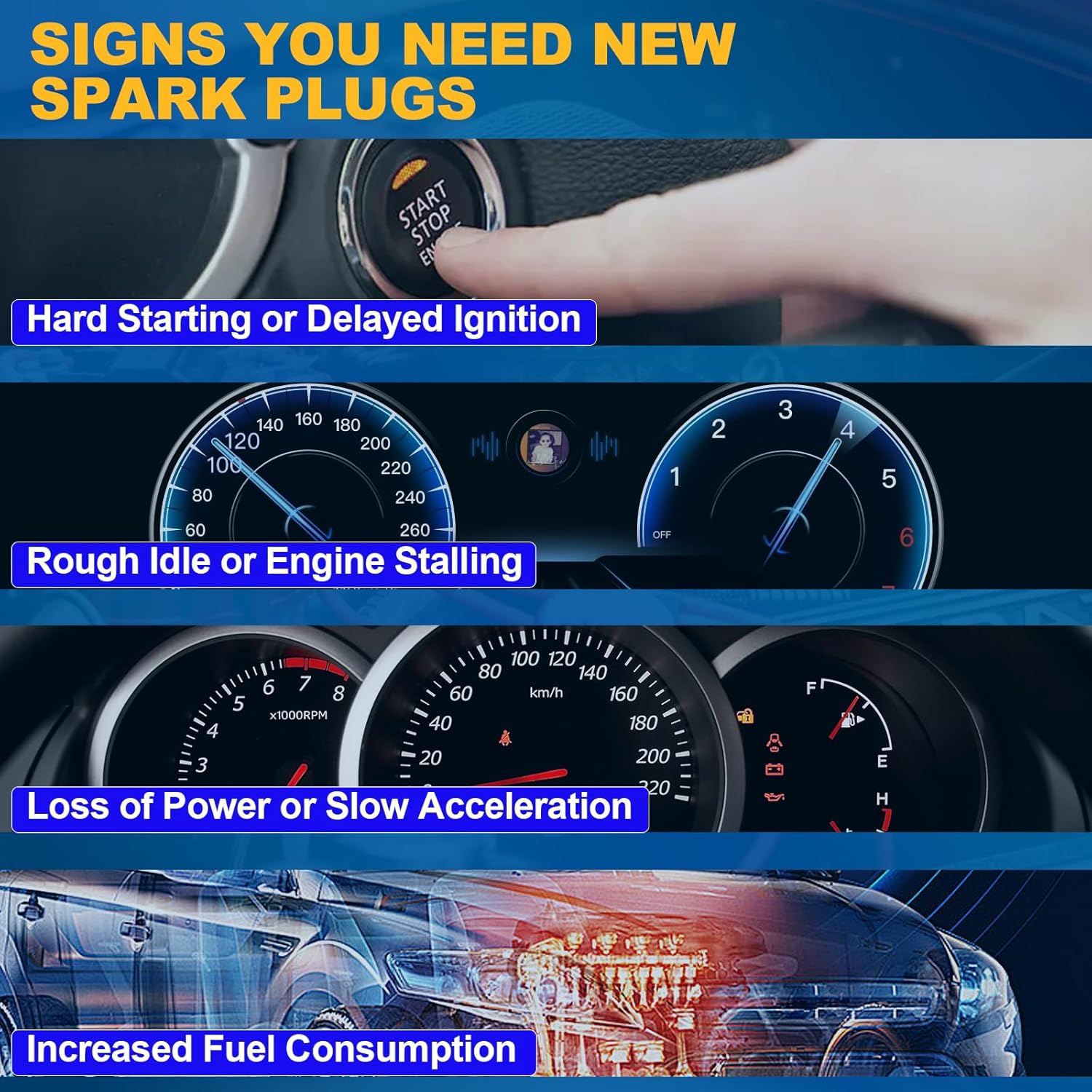 Spark Plug Wire Set & Spark Plugs Kit Compatible with Ford Lincoln Mercury 4.6L V8, Fits F150 F250 E150 Expedition Crown Victoria Town Car Grand Marquis, Replace WR5934 & SP432