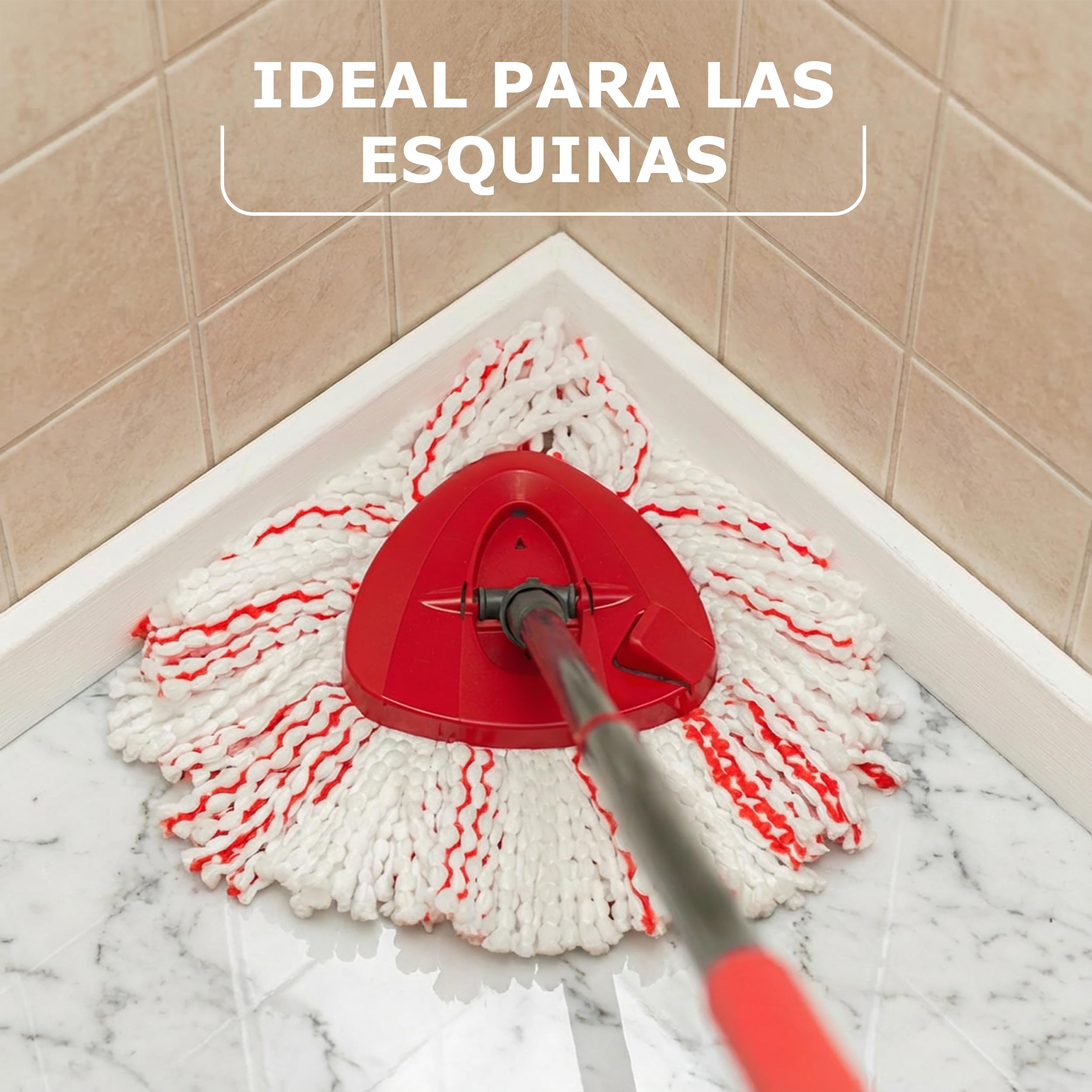 Recambio Original Vileda Turbo Deep Clean, 1ud, Compatible con Todos Sistemas de Fregona Giratoria Vileda Turbo, hasta 40 % más Rendimiento de Limpieza, para Todas Superficies de Suelos Duro