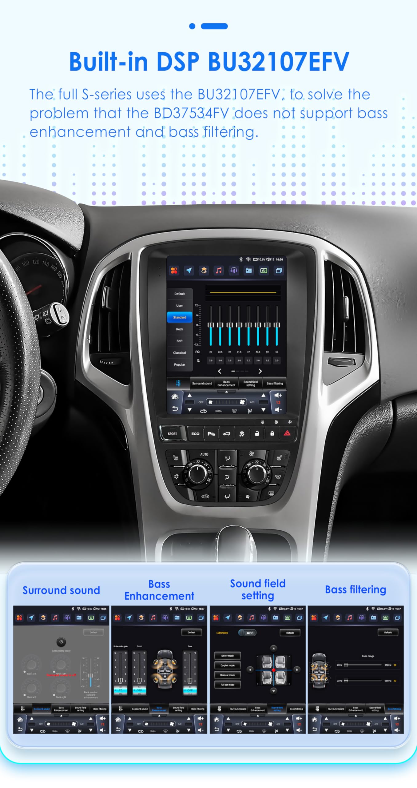 Android 13 Autoradio 9.7 pollici Touchscreen 8 core per Opel Astra J/Vauxhall Buick Verano 2009-2015 WiFi Wireless Android Auto & Wireless Carplay Bluetooth WiFi 4G GPS RDS AM/FM