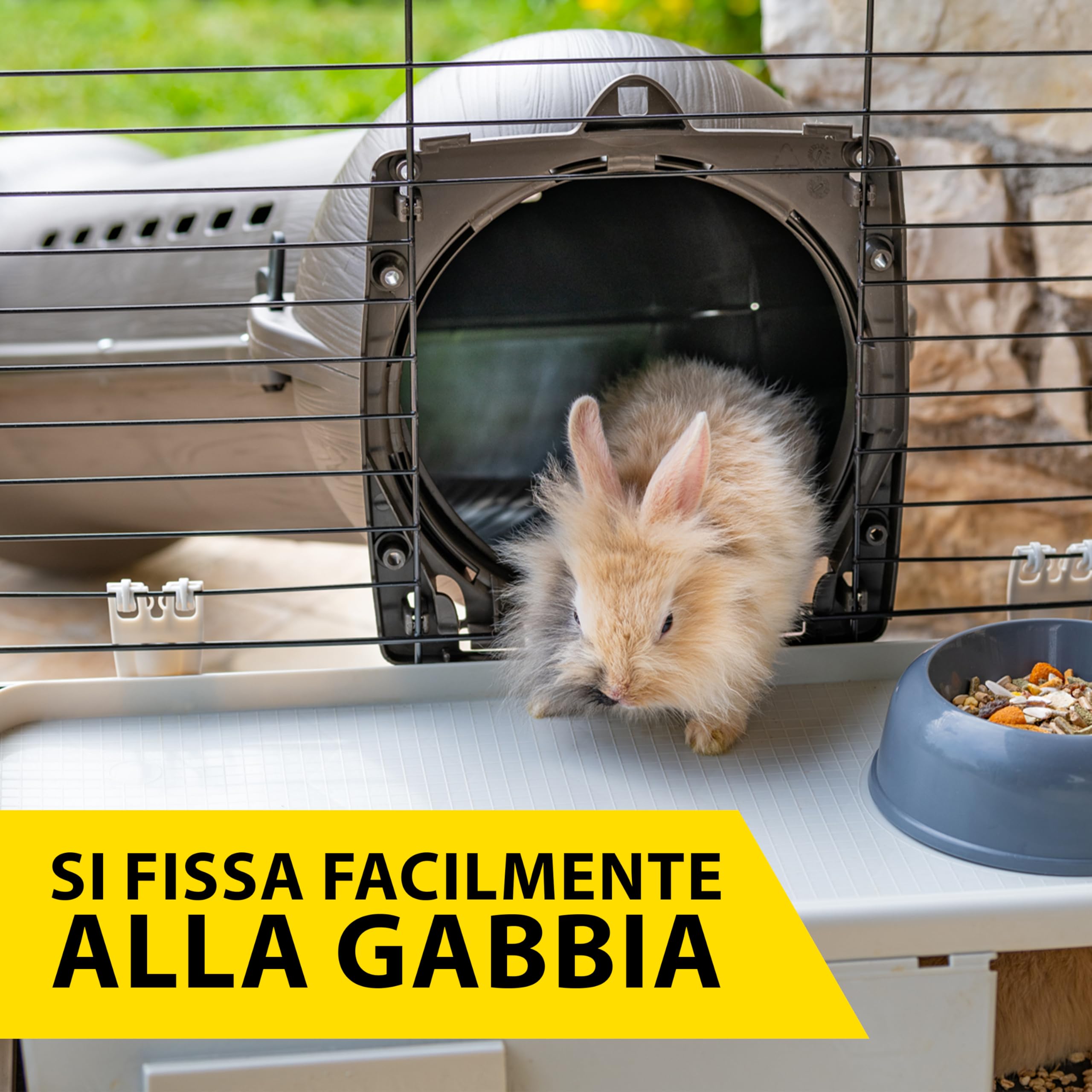 Ferplast Accessori Gabbia Conigli Tunnel per Conigli e Porcellini d’India KIT METRÒ, Sistema di Collegamento per Gabbie Inclusi, Ø27 × 168 cm, Marrone