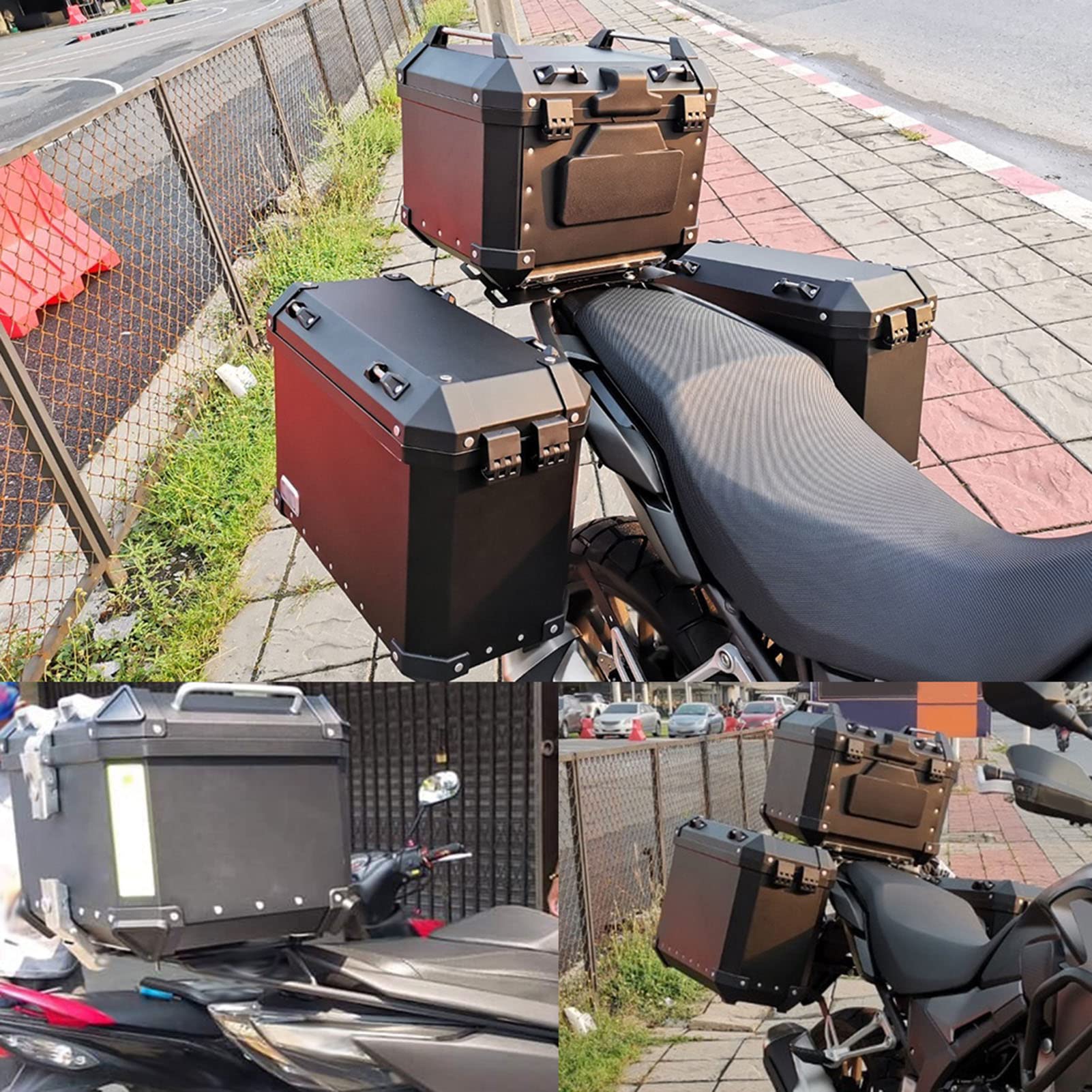 Kufer na motocykl, uniwersalny bagażnik motocyklowy, wielofunkcyjny schowek na motocykl do skuterów, rowerów