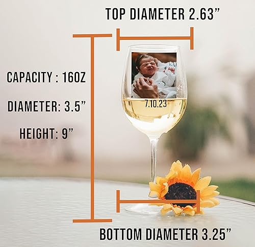 Miniatura 5 de Copa de vino personalizada con tallo para el Día de la Madre, 16 onzas, regalos para la nueva mamá, regalo personalizado para el posparto, para