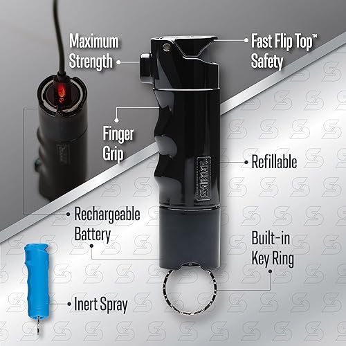 Miniatura 2 de SABRE Spray de pimienta inteligente con Bluetooth, solo rocía con seguimiento GPS en vivo gratis, alertas de texto y llamadas telefónicas en