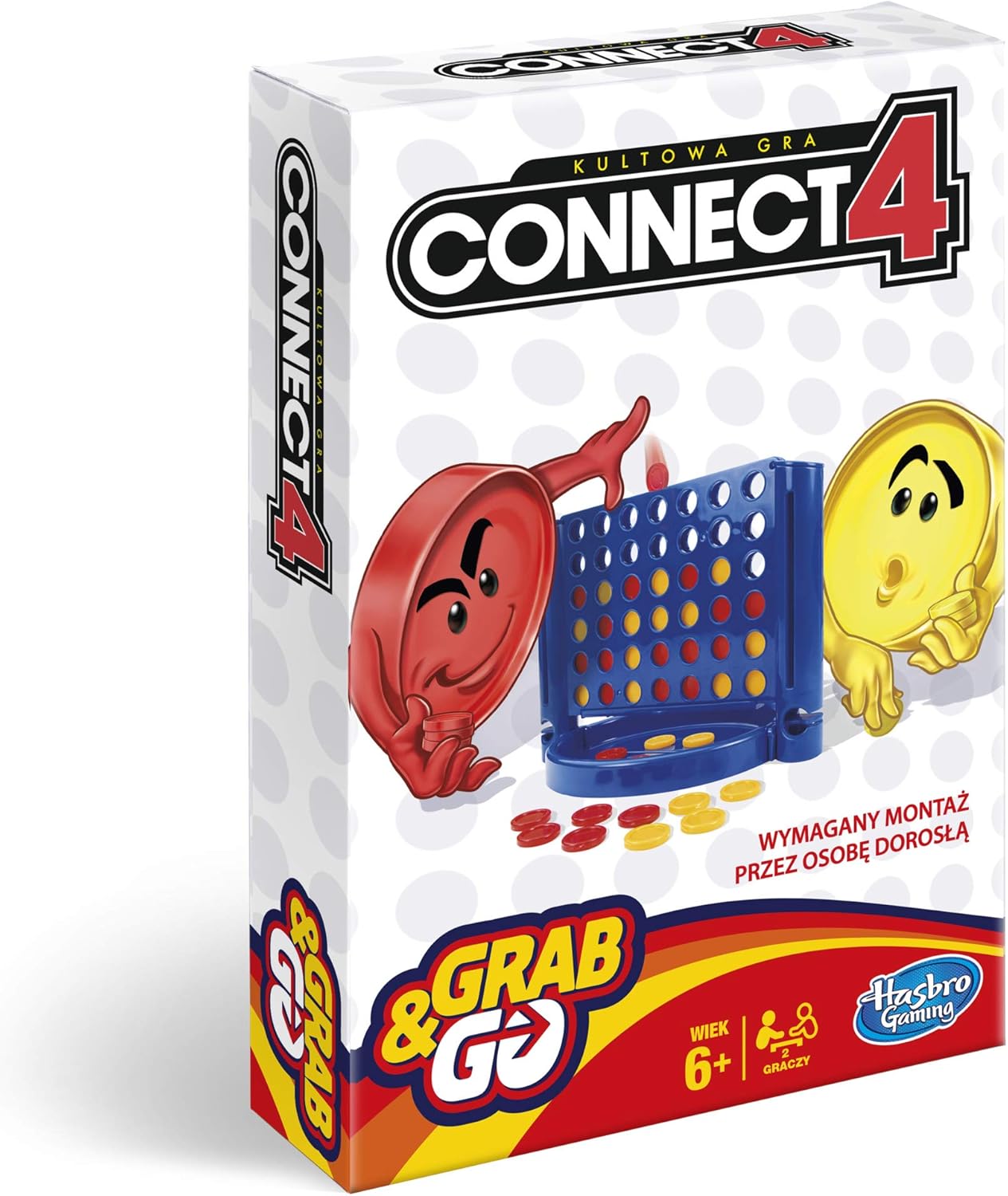 Hasbro Connect 4 Grab and Go, Portable 2 Player Player, Great Travel