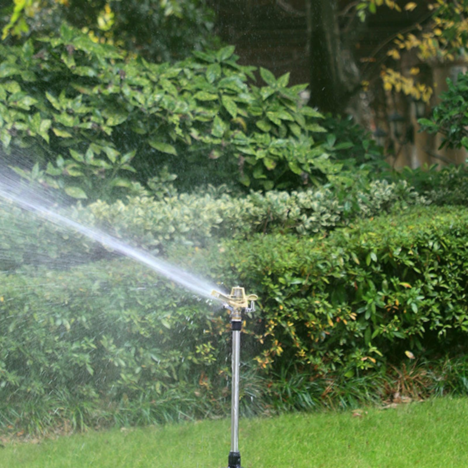 Trípode de riego de jardín, soporte ajustable para aspersor de agua, base estable, diseño de riego de 360 grados, herramienta de riego eficiente para césped y jardines