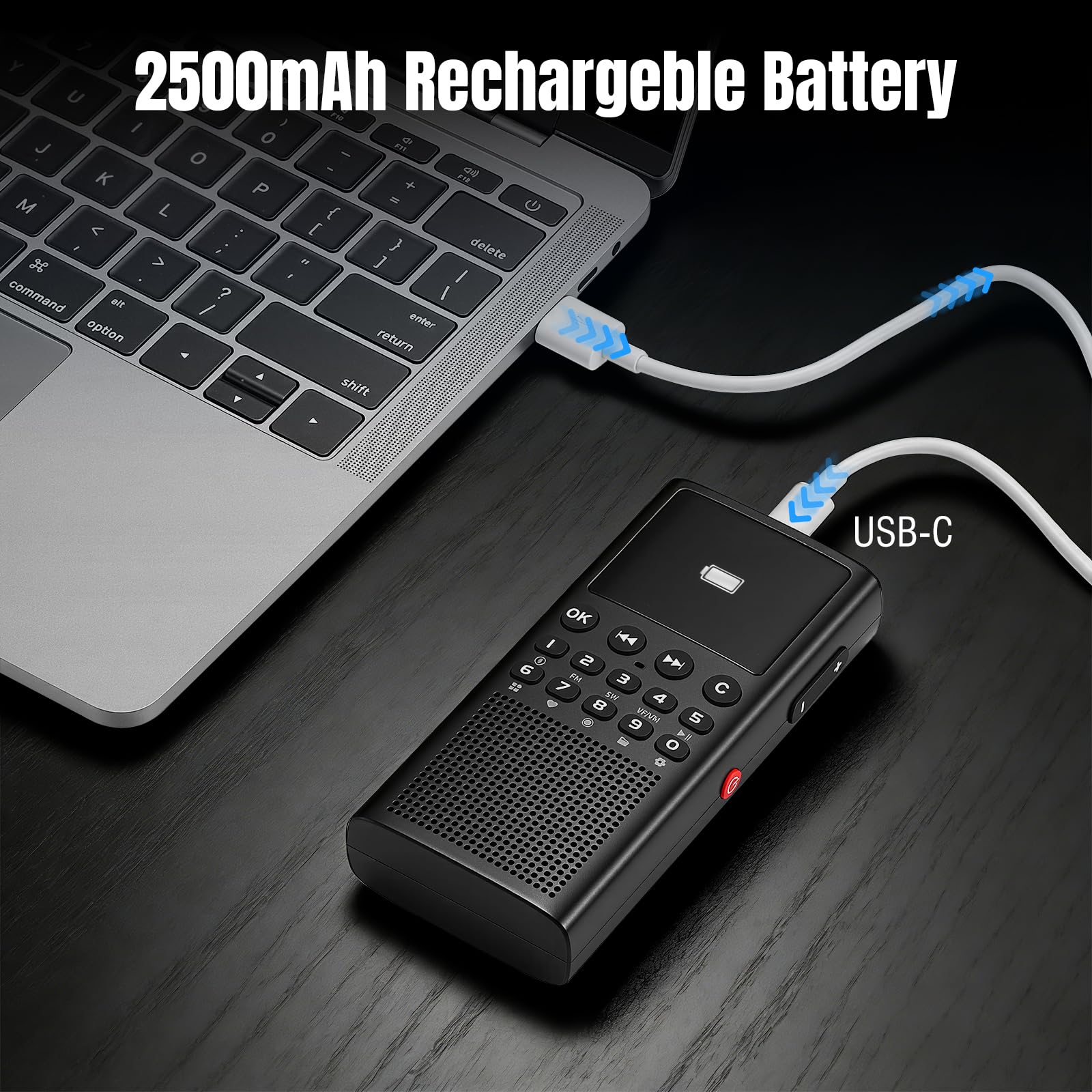 CHOYONG WT2 Sieciowy Walkie Talkie, Radiotelefon Dalekiego Zasięgu z Odbiorem FM/AM/SW, Komunikacja Grupowa POC WiFi/4G, Wyszukiwanie Głosowe GPT, Akumulator 2500mAh, Czarny