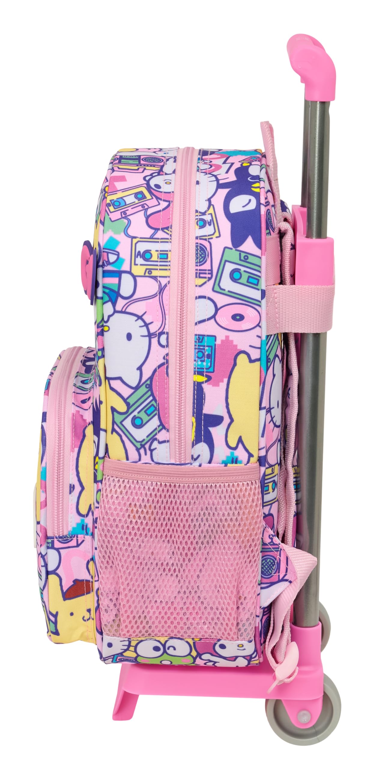 Safta HELLO KITTY & FRIENDS - Mochila Infantil con Carro 705, Ideal para Niños de Diferentes Edades, Cómoda y Versátil, Calidad y Resistencia, 26x11x34 cm