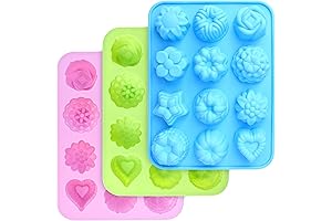 Silicone Molds for Jello, Non-Stick Baking Pan with Flowers and Heart Shapes