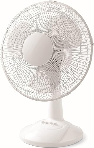 Deahun Mainstays - Ventilador de mesa oscilante de 3 velocidades de 12 pulgadas, FT30-8MBB, negro (blanco)