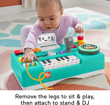 Fisher-Price Baby & Toddler Toy Laugh & Learn Mix & Learn DJ Table with Music Lights & Activities for Developmental Play Infants Ages 6+ Months