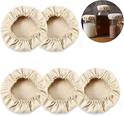Capas de pano para frascos iniciais de fermentação de fermentação de kefir de kombucha ou tampas de tecido de queijo para fermentação de kefir de 7,6 a 10 cm, pacote com 5