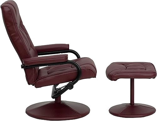 Miniatura 15 de Flash Furniture Rachel - Silla reclinable de LeatherSoft contemporánea multiposición con otomana, silla reclinable giratoria de 360 grados y juego