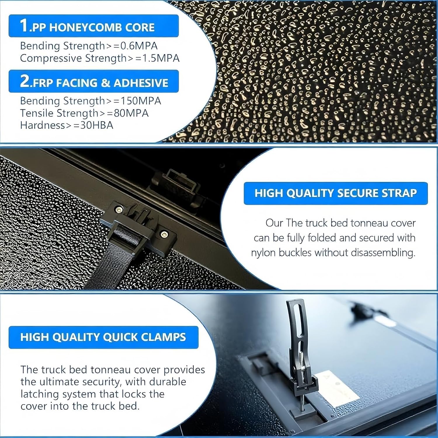 TOMOKA Hard Quad-fold Truck Bed Tonneau Cover Compatible with 1999-2026 Ford F-250 F-350 F-450 Super Duty 6.8 FT (81.8") Bed (Standard Box)