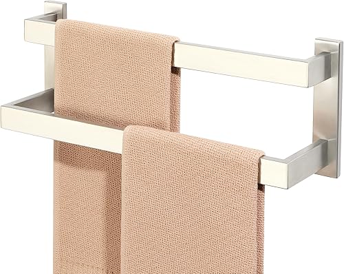 Miniatura 9 de Alise GOY002-LS - Toallero doble para baño, soporte de pared para toallas de baño, toallero de acero inoxidable SUS304, níquel cepillado de 23.2