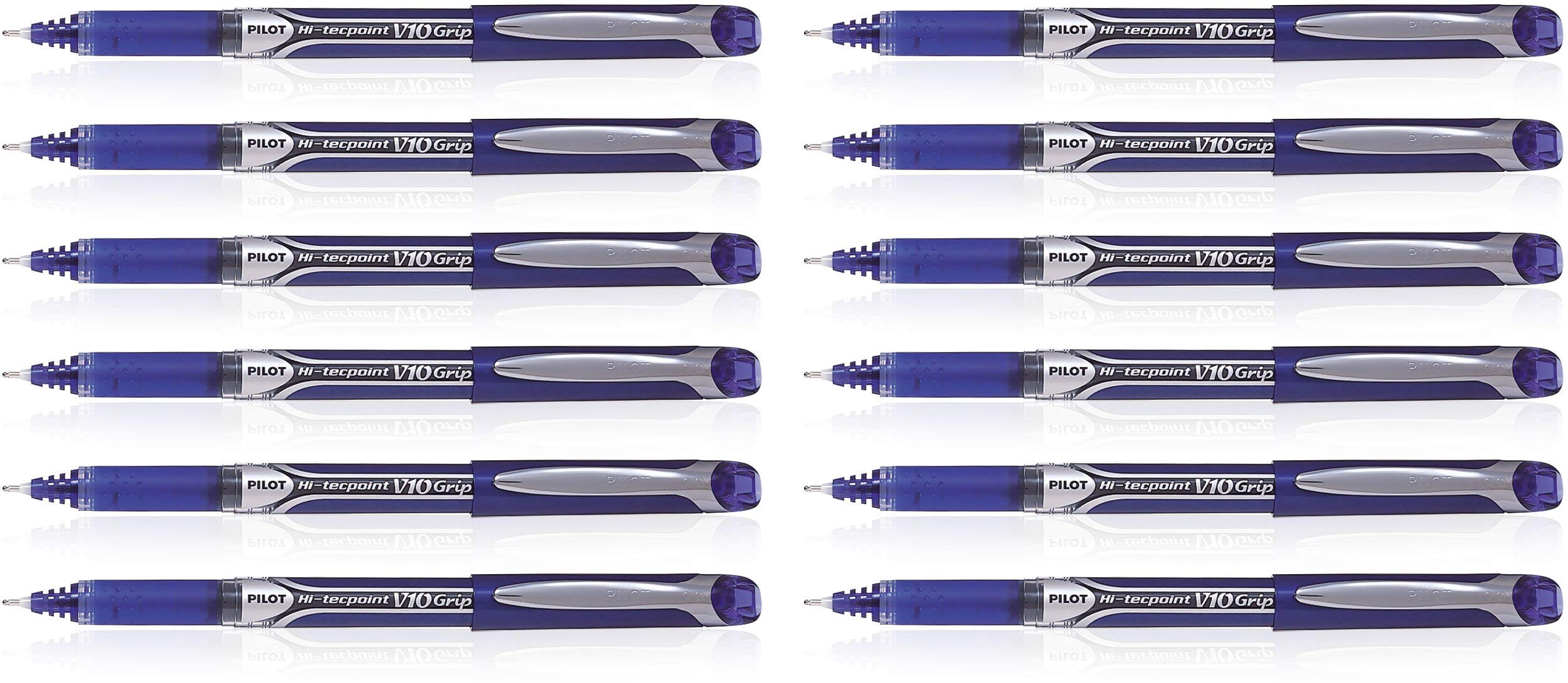Pilot 019588 Hi-TecPoint V10 Grip Pen (Blue - Pack of 12)