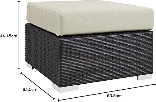 Vista 196 de Modway EEI-1911-EXP-ORA Convene - Muebles otomanos cuadrados de tela para patio, muebles de exterior, color naranja espresso Espresso Naranja