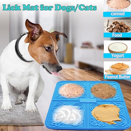 Miniatura 2 de Femont Tapete grande para lamer perro, tapete de alimentación lenta con 165 ventosas fuertes para mantequilla de maní, almohadilla para lamer sin