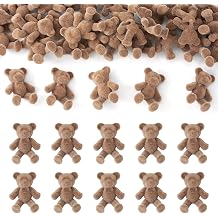 Craftdady 50pcs Flocky Acrylic Bear Buttons with Shank Cute 3D Teddy Bear Shank Sewing Craft Buttons 38-39x29.5mm for DIY Craft Clothing Scrapbooking