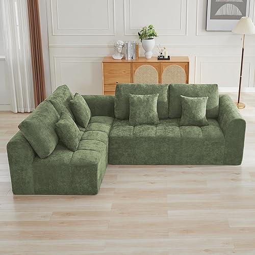 Miniatura 30 de Sofás modulares sin hueso de 140 pulgadas para sala de estar, sofá modular modular de nube comprimida, sofá moderno en forma de U de 9 plazas