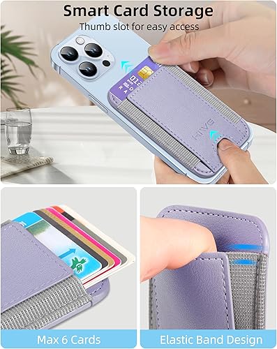 Miniatura 168 de HiWe Cartera MagSafe, cartera magnética más fuerte para iPhone 17/16/15/14/13/12, soporte para 7 tarjetas, RFID delgado minimalista de cuero, 1
