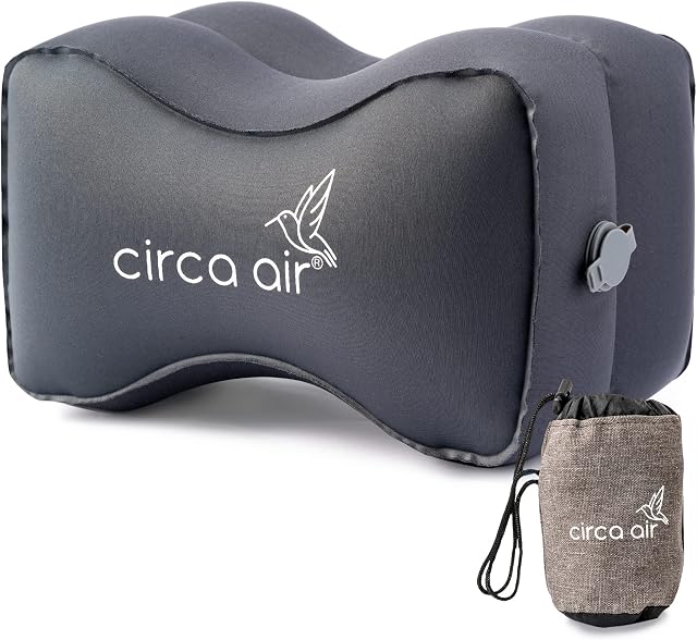 Circa Air Oreiller gonflable de genou pour les sleeps latéraux, Oreil de genou de voyage entre les jambes pour dormir, Orthopédie Sciatica Pain Relief Oreillon, Orée de jambe pour les articulations de hanche et le soutien du sommeil
