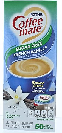 Coffee Mate SF French Vanilla Creamer, .375oz, 50/Box