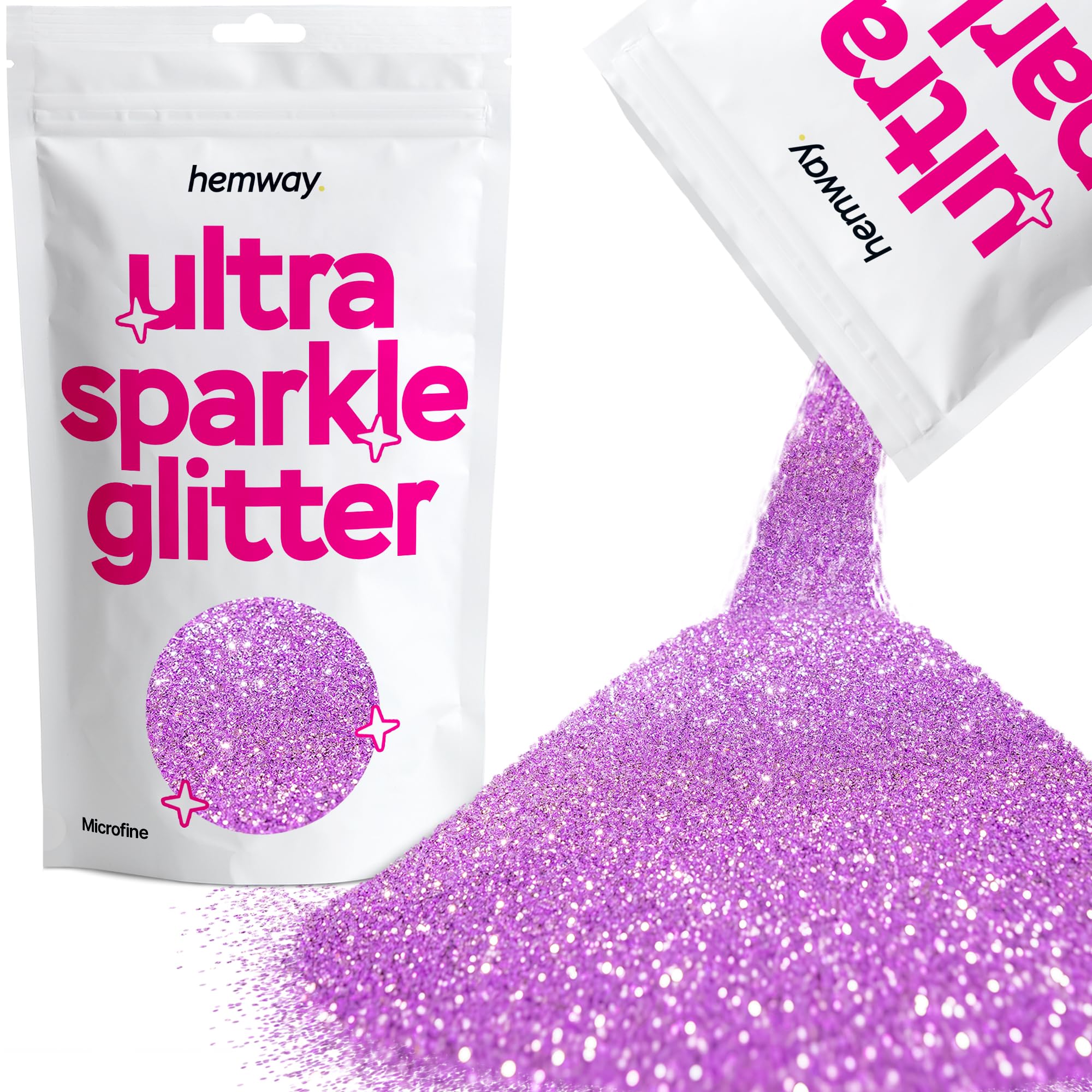 Hemway Ultra Sparkle Glitter Baby Pink Iridescent 100g Fine | Glitter for Arts & Craft, Makeup, Nail Art, Crafting, Card Making, Sparkle Decoration — view 136