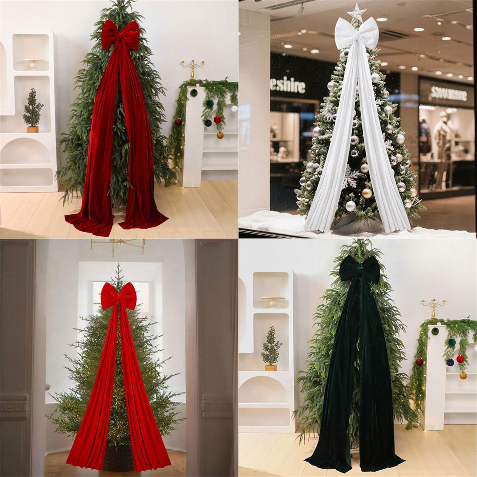 Weihnachtsschleife zum Aufhängen, große Schleifen, Baumschmuck für Zuhause, Party, Innen- und Außenbereich, Schleifen-Ornament