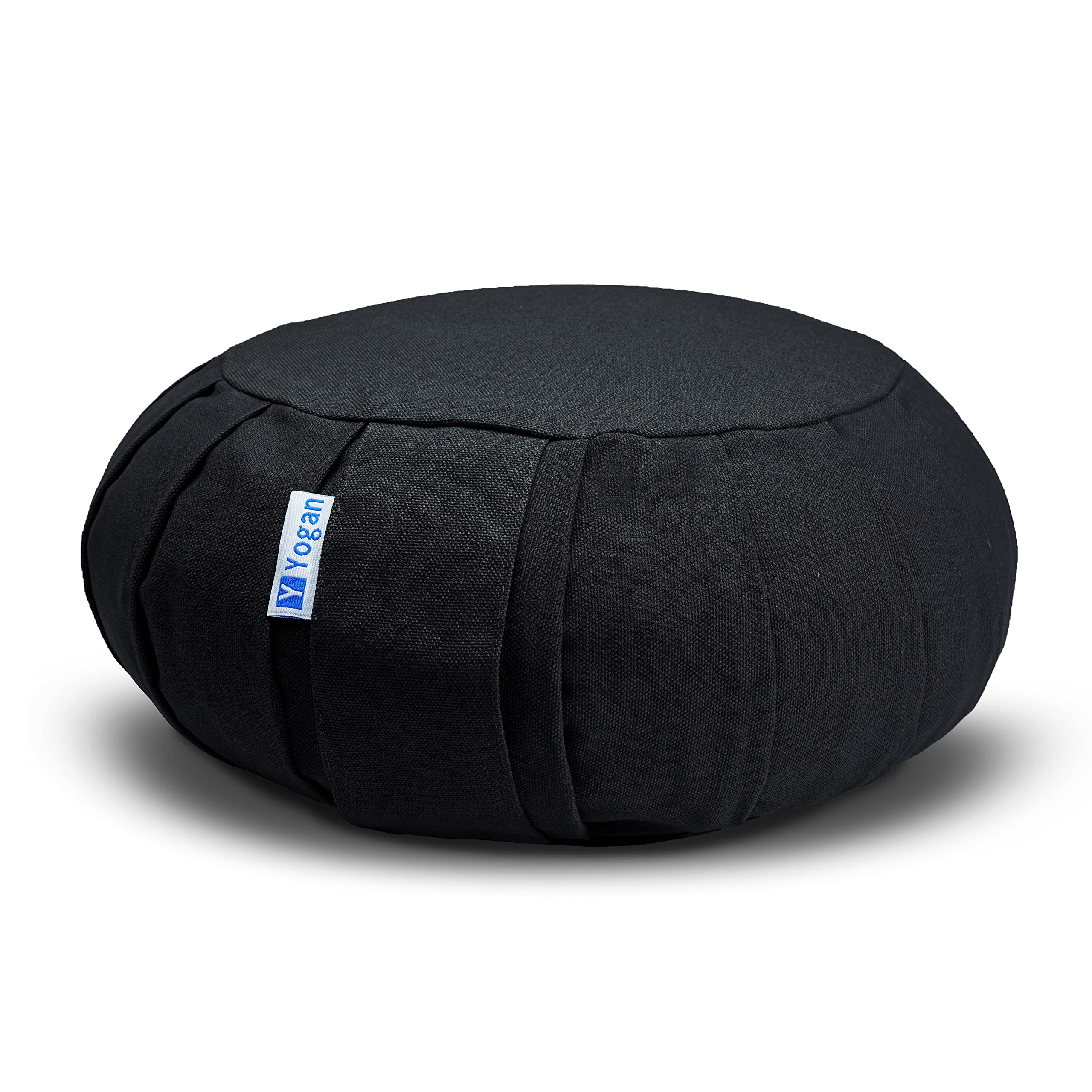 Yogan Yoga Cushion/Meditation Cushion | Natural Buckwheat Hulls Filling | Outer Cover (Could be Removed and Washed) - Made of 100% Organic Cotton (Jet Black) — image 1