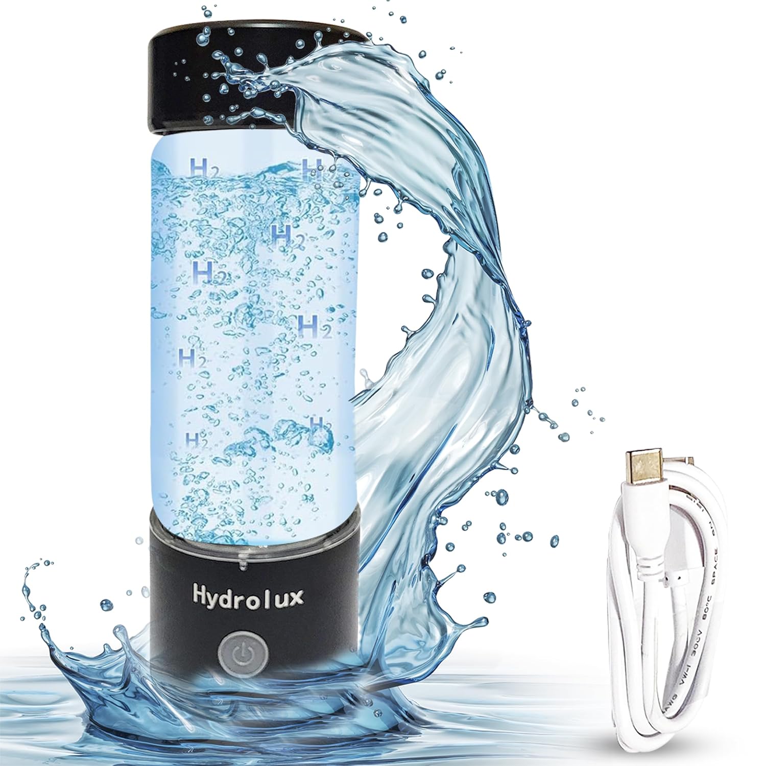 HydroLux Advanced Hydrogen Water Bottle, Durable, and Protective Sleeve - Enhanced Hydration on The Go