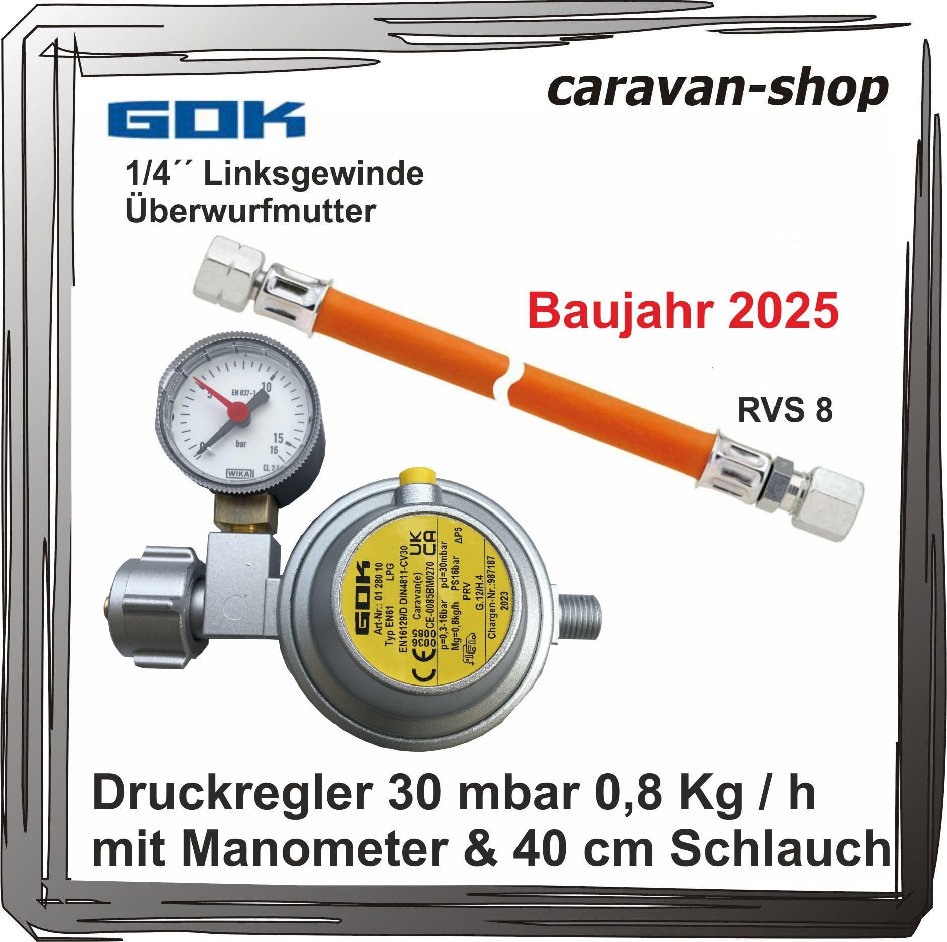 Regolatore Gas Campeggio 30 Mbar 1,5 Kg/h - Camper E Van - Foto 2