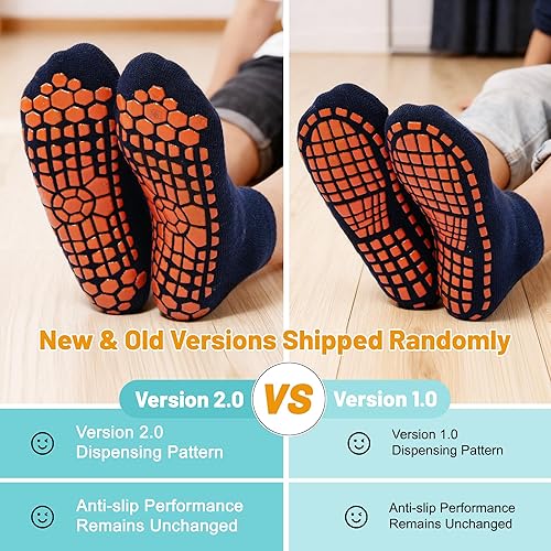 Miniatura 2 de ELUTONG Calcetines de trampolín para niños con agarres antideslizantes, 6 pares de calcetines con agarre para casa de rebote para niños y niñas