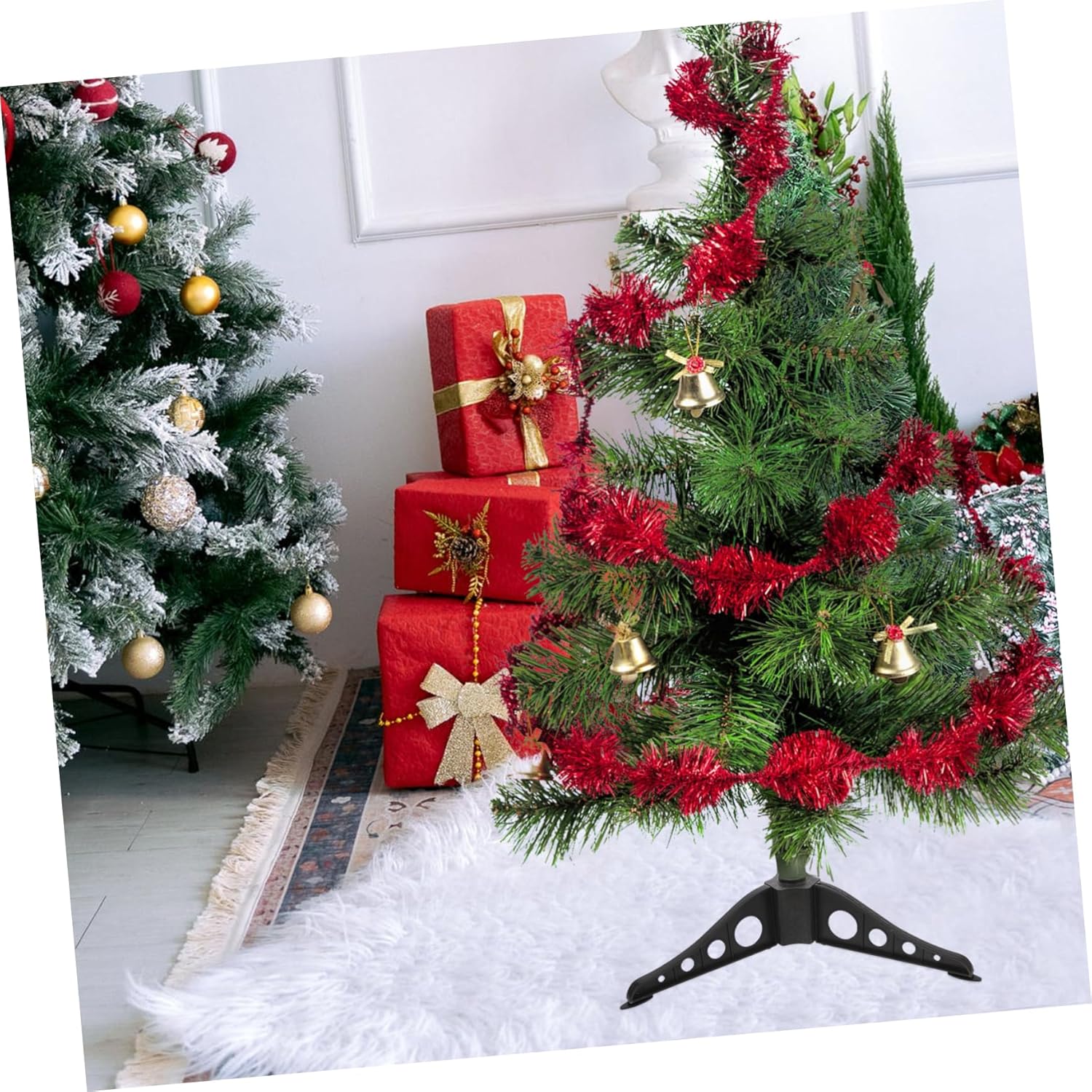 Ciieeo 4Pcs Christmas Tree Stand Bracket Material Base Compatible with Artificial Trees Sleek Design for Holiday Decor