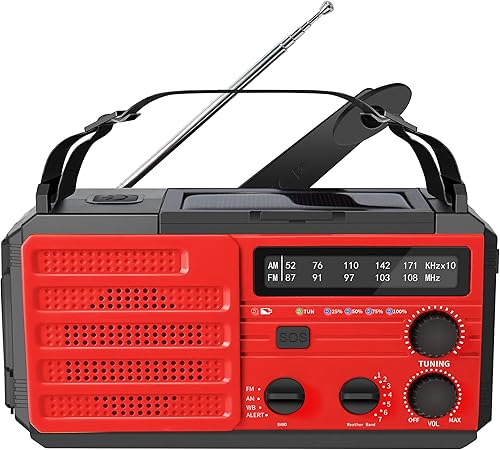Miniatura 9 de Kaito Voyager V3 Radio de emergencia AM/FM NOAA Alerta meteorológica de 4 vías con manivela solar receptor de radio con linterna LED y cargador