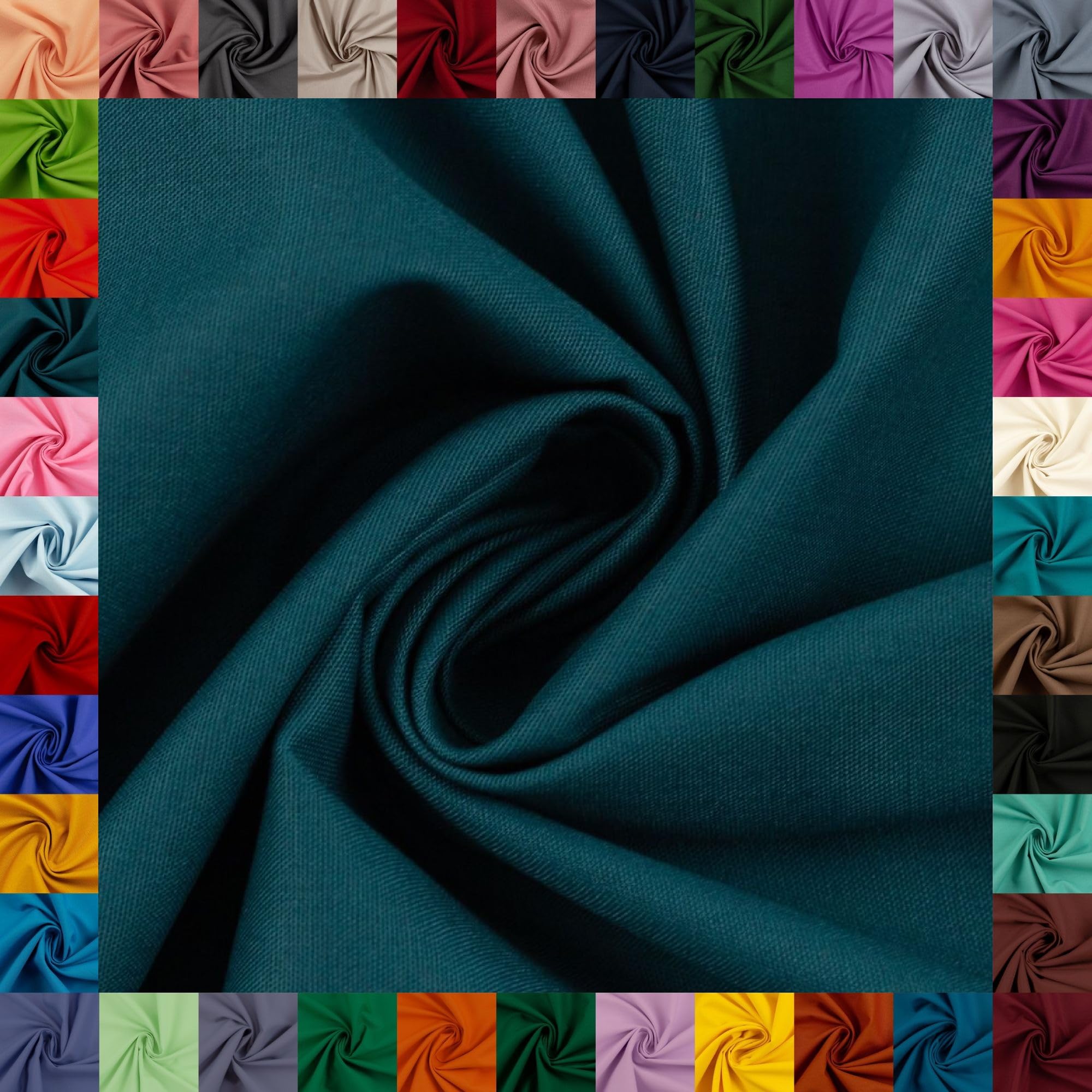 Die Stofftante Petrol 749 Cotton Fabric Heide, Swafing, 42 Plain Colours, Plain, 100% Cotton, Coupons, Oeko-Tex Standard 100 (, 2 M)