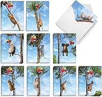 Vista 1 de The Best Card Company Juego de 20 tarjetas de notas divertidas en blanco surtidas en caja, 4 x 5.12 pulgadas con sobres, 10 diseños, tarjetas