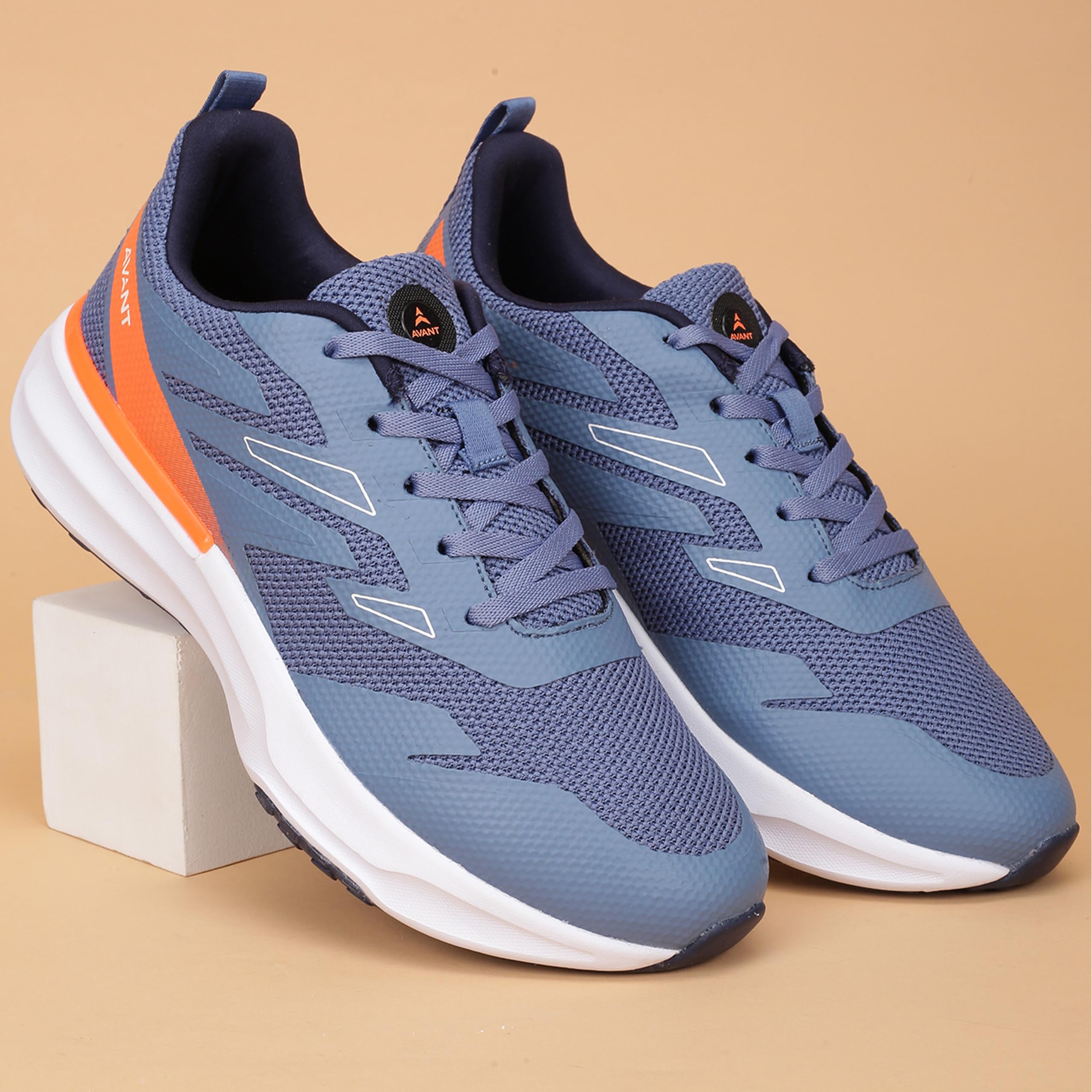 AVANT Men's Aqua Ignite Running Shoes - Superior Cushioning, Superior Traction, Anti Skid, Lightweight, Shock Absorption Tech, Sports Footwear (AVMSH183CL01UK10_UK10_Blue/Orange) 1