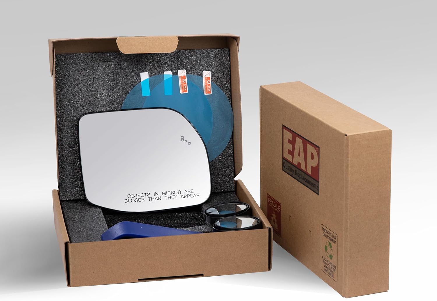 EAP Passenger Side Mirror Glass Compatible with Ford Maverick 2022-2026, Bronco Sport 2021-2026, Heated with Blind Spot, M1PZ17K707A M1PZ17K707B