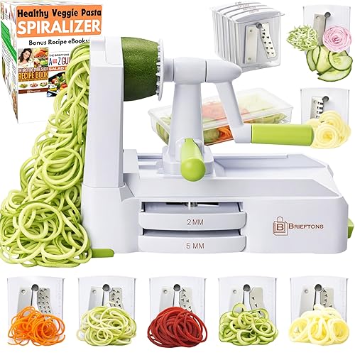 Brieftons 7-Blade Vegetable Spiralizer: Zucchini Spiral Slicer & Veggie Noodle