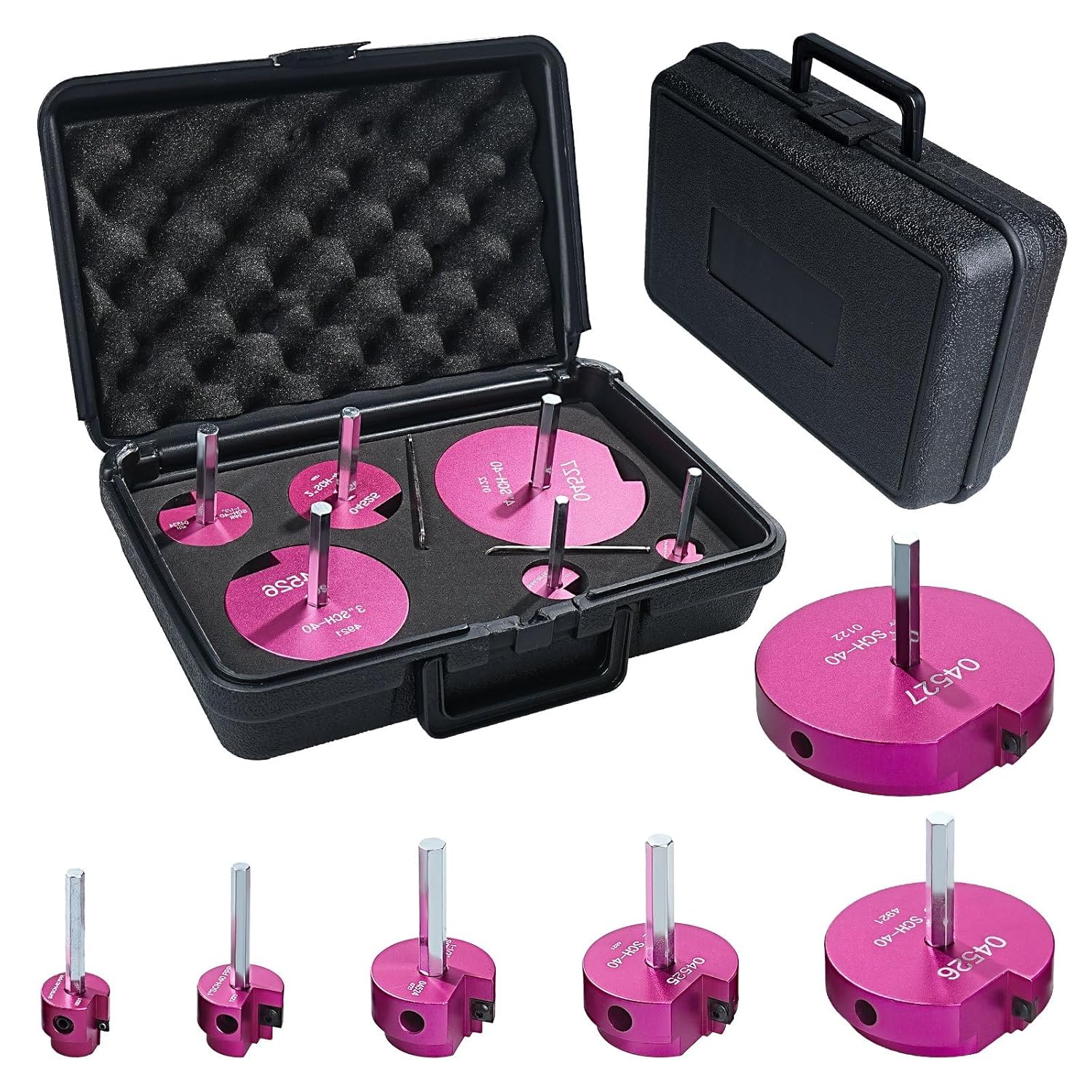 6 Pcs PVC Pipe Reamer Kit for 1/2" Drill – Fitting Saver Tool Set, Includes 3/4", 1", 1-1/2", 2", 3", 4" Carbide Inserts for SCH40 PVC CPVC ABS Pipes