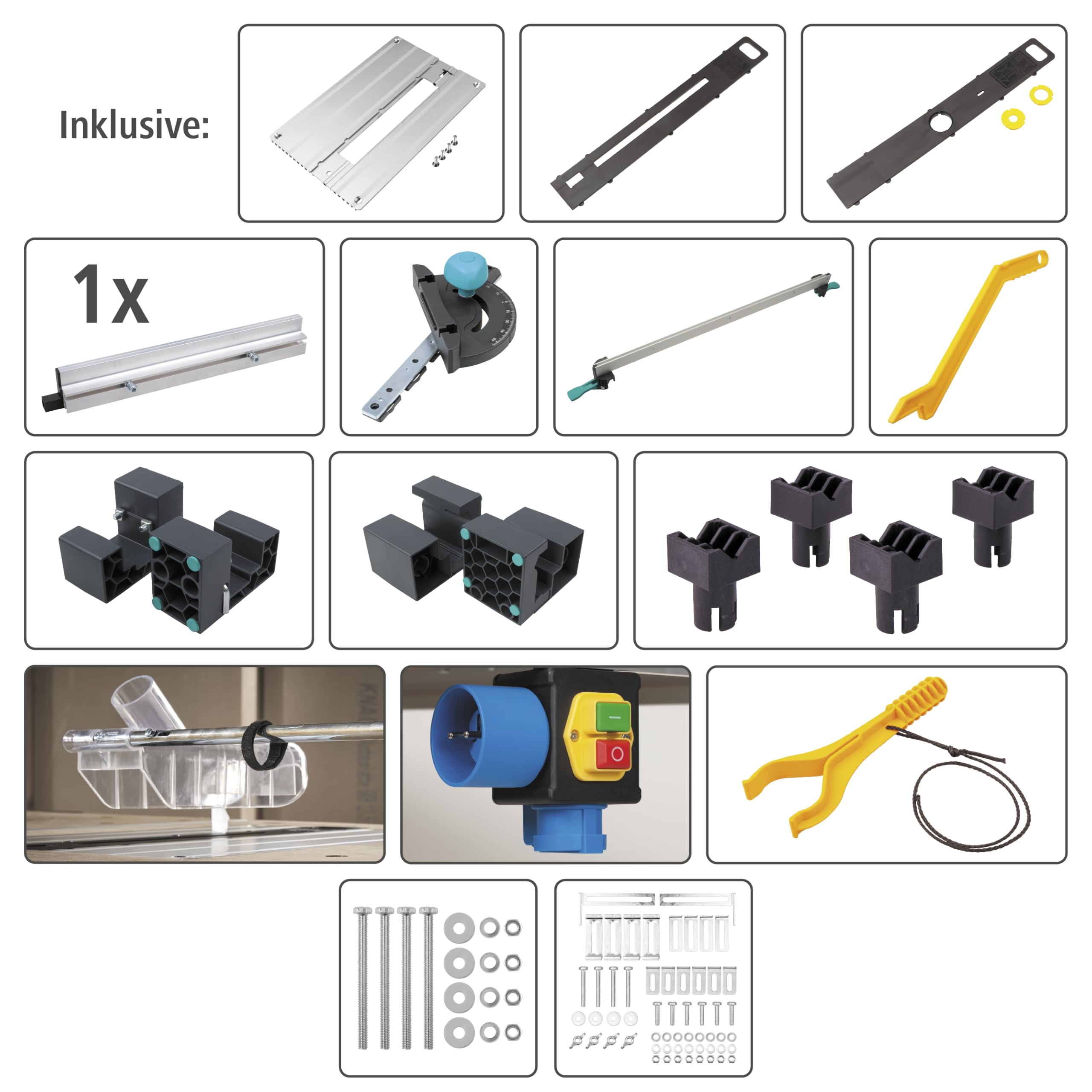 wolfcraft Master Cut 2600 - multifunktionaler mobiler Maschinentisch für Tischkreissäge, Stichsäge, Kapp- und Gehrungssäge, Arbeitsstation, Fräse und geführte Handkreissäge - klappbar - 6918000
