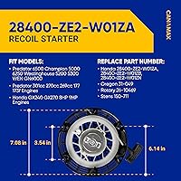 Vista 2 de Canamax GX270 GX240 8hp 9hp Arrancador de retroceso con cuerda de tracción, compatible con Honda Champion Predator 301cc Recoil Starter Assembly