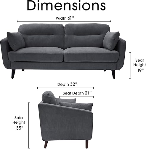 Miniatura 14 de Serta Sierra - Sofás para sala de estar, sofá tapizado de microfibra de diseño moderno, ideal para espacios más pequeños, sofá biplaza de 61