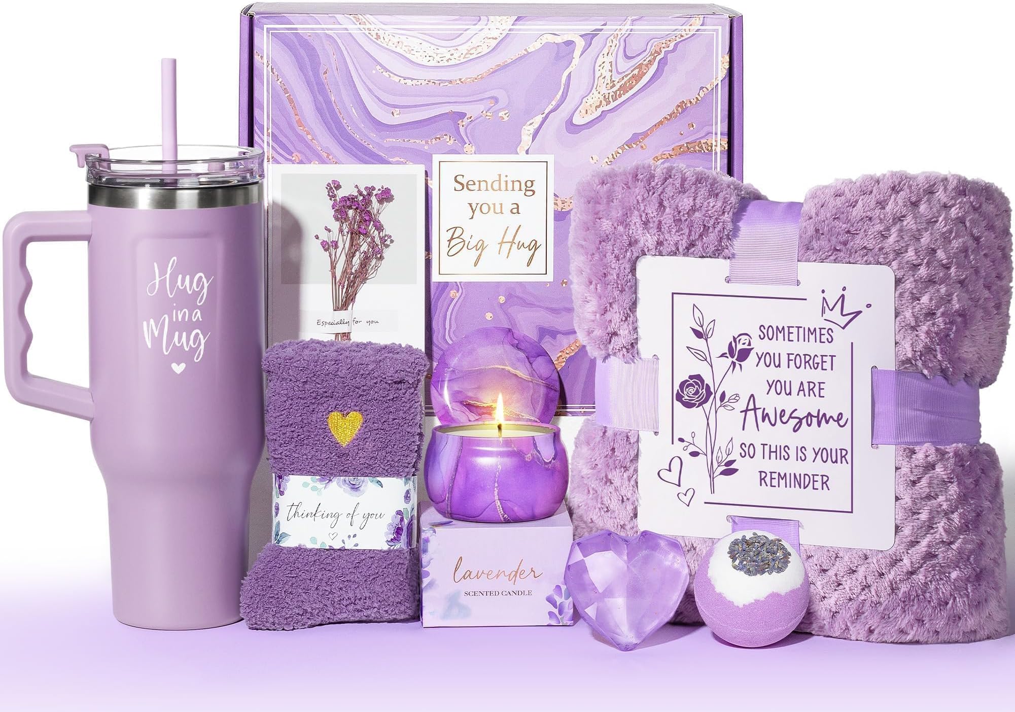 Qinline Birthday Gifts for Women, Get Well Care Package Spa Gifts Basket