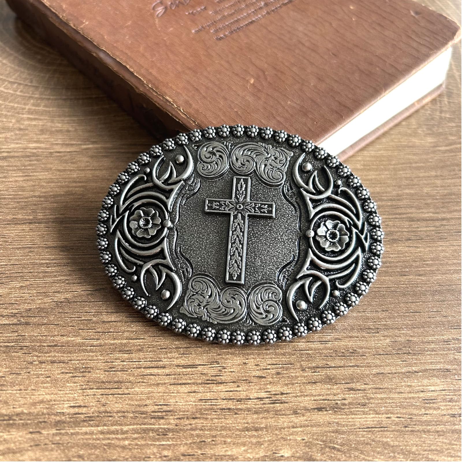 Hebillas de cinturón occidentales para hombres y mujeres, rodeo, vaquera, vintage, religiosa, cruz, fe, hebilla de cinturón