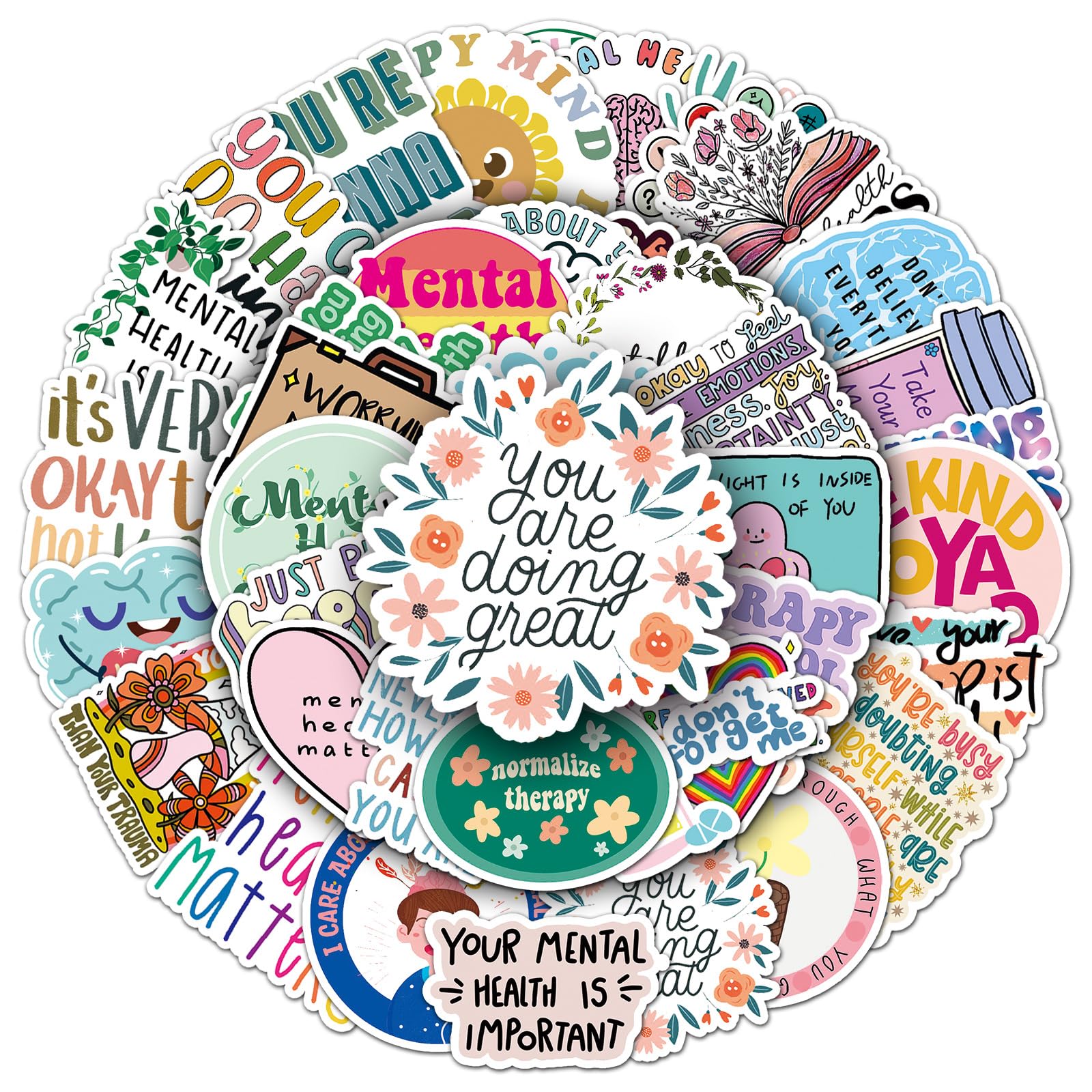 100-Pack Positive Affirmation Mental Health Stickers for Water Bottles and Laptops