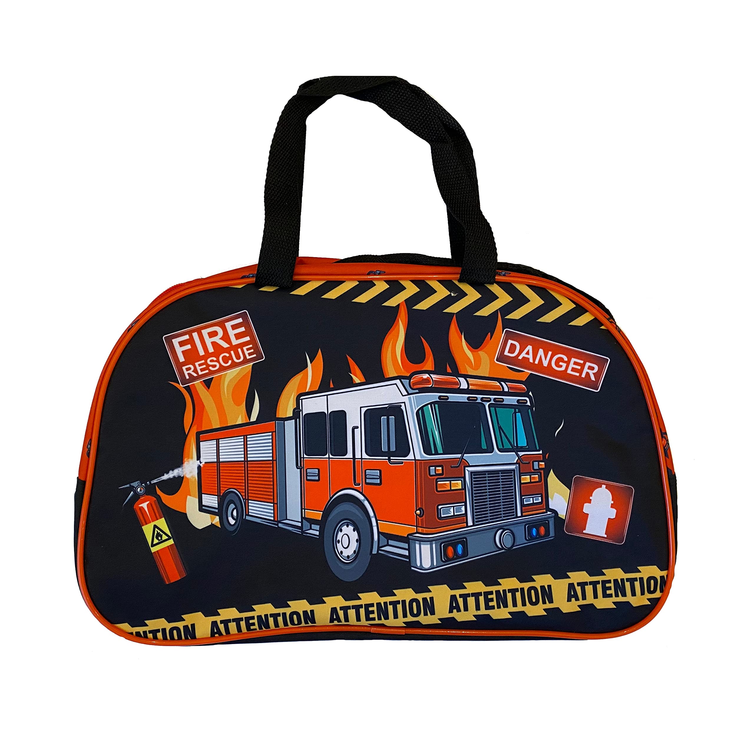 Goldkids Feuerwehr Firefighters Schulranzen Grundschule ergonomischer Ranzen Federmappe Federtasche Federmäppchen ohne Inhalt Turnbeutel Sporttasche 4er Set Fire