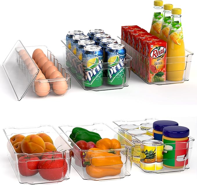 KICHLY Fridge Organizers 6 Pack Ideal for Pantry Organizers and